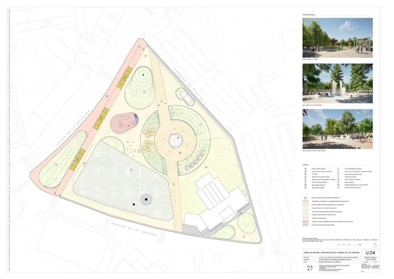 Plano del nuevo parque Los Jardines que se realizará en Peñaranda de Bracamonte