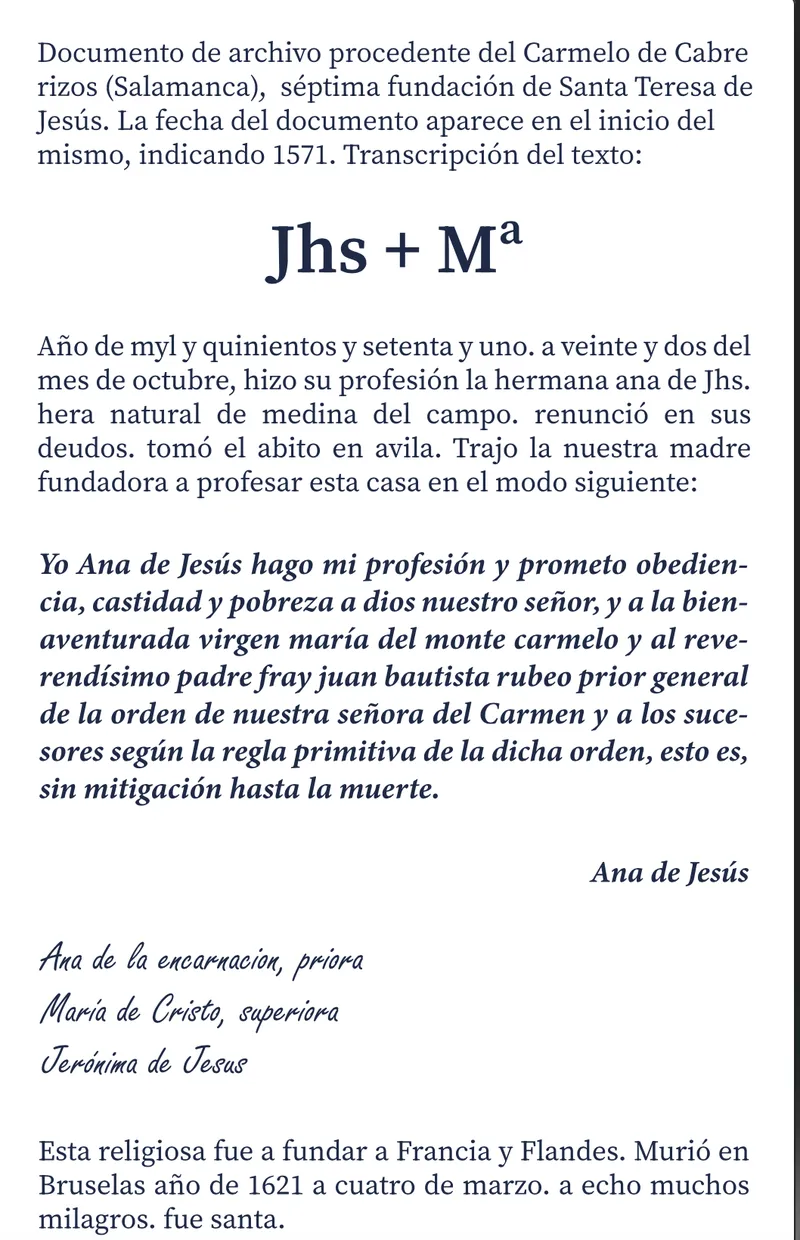 Foto 3 - Beatificaci&oacute;n de la Madre Ana de Jes&uacute;s, carmelita descalza y priora en Salamanca