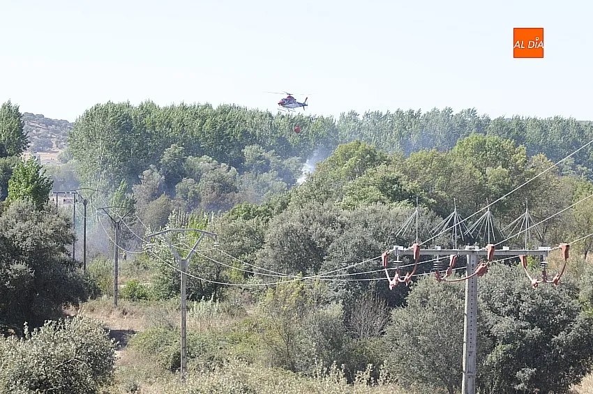 Foto 2 - La rotura de unos cables de alta tensi&oacute;n provoca un incendio forestal en Sanjuanejo