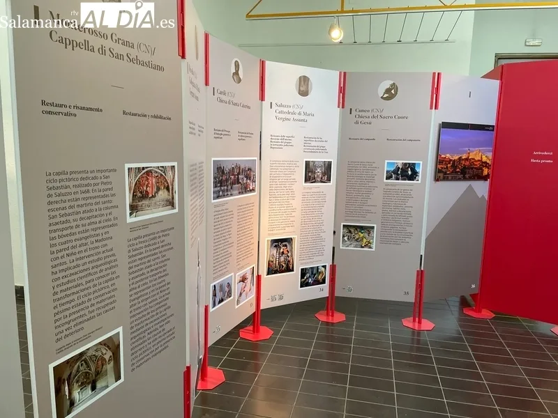 La exposición itinerante De los Alpes al Monferrato - Arte y Cultura del Piamonte Meridional llega a la Escuela de Arte de Salamanca. Fotos de Miguel González