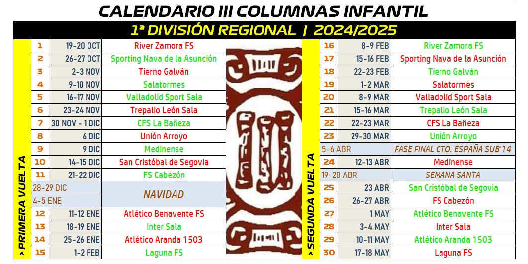 La justicia deportiva da la razón al III Columnas y su Infantil competirá en 1ª Regional