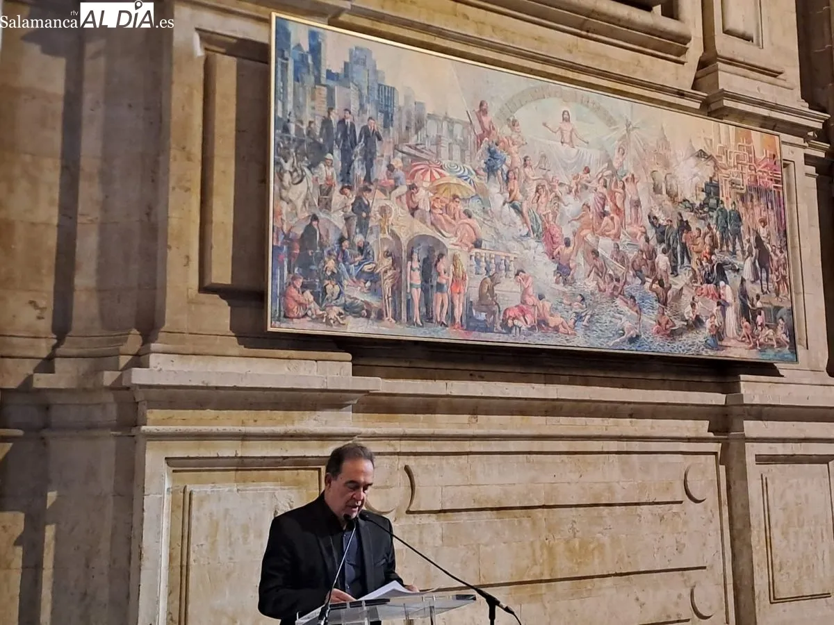 Inauguración en la Catedral de Salamanca del cuadro 'Jesús como piedra angular de la humanidad', del artista de Guijuelo José Antonio Muñoz Bernardo. Foto de Víctor Jiménez