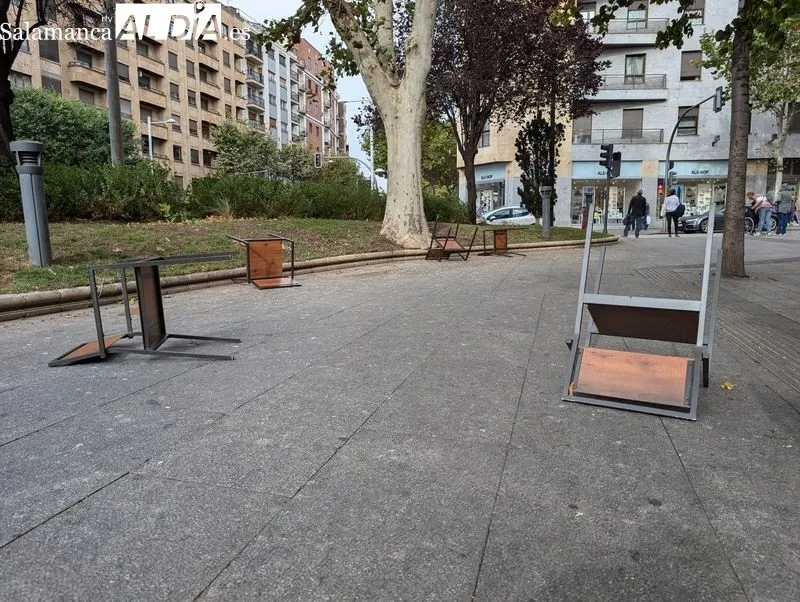 Efectos de las fuertes rachas de viento en la plaza de España. Foto de David Sañudo