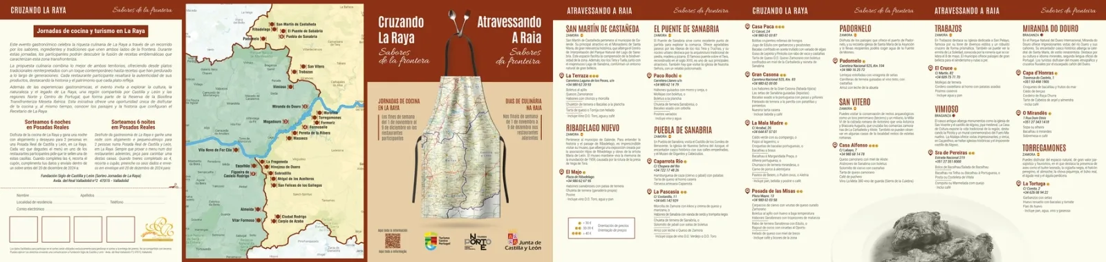 Folleto de las jornadas gastronómicas 'Cruzando la Raya. Sabores de Frontera'  / JCyL
