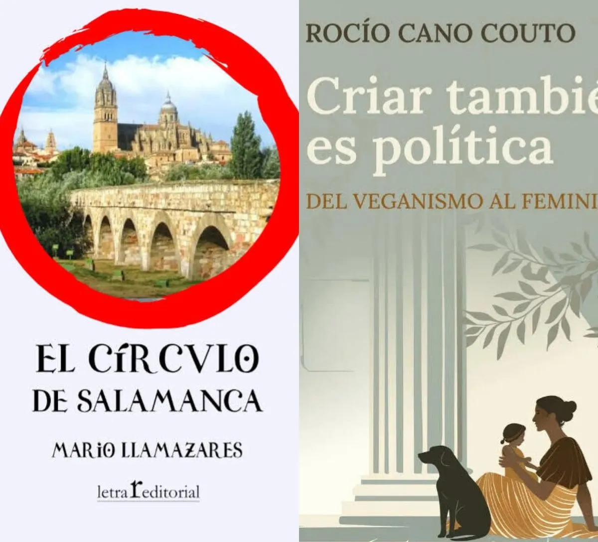 Portadas de los dos libros que se presentan esta semana en Santos Ochoa