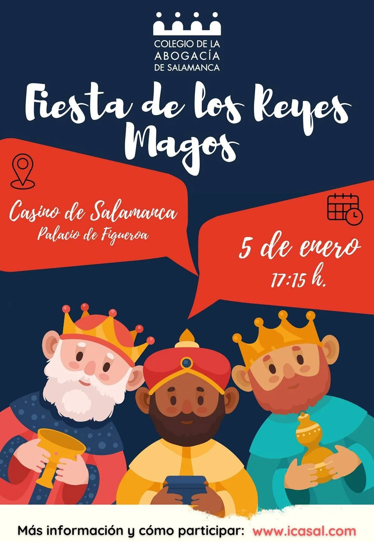 Domingo, 5 de enero. Fiesta de los Reyes Magos organizada por el Colegio de la Abogacía de Salamanca