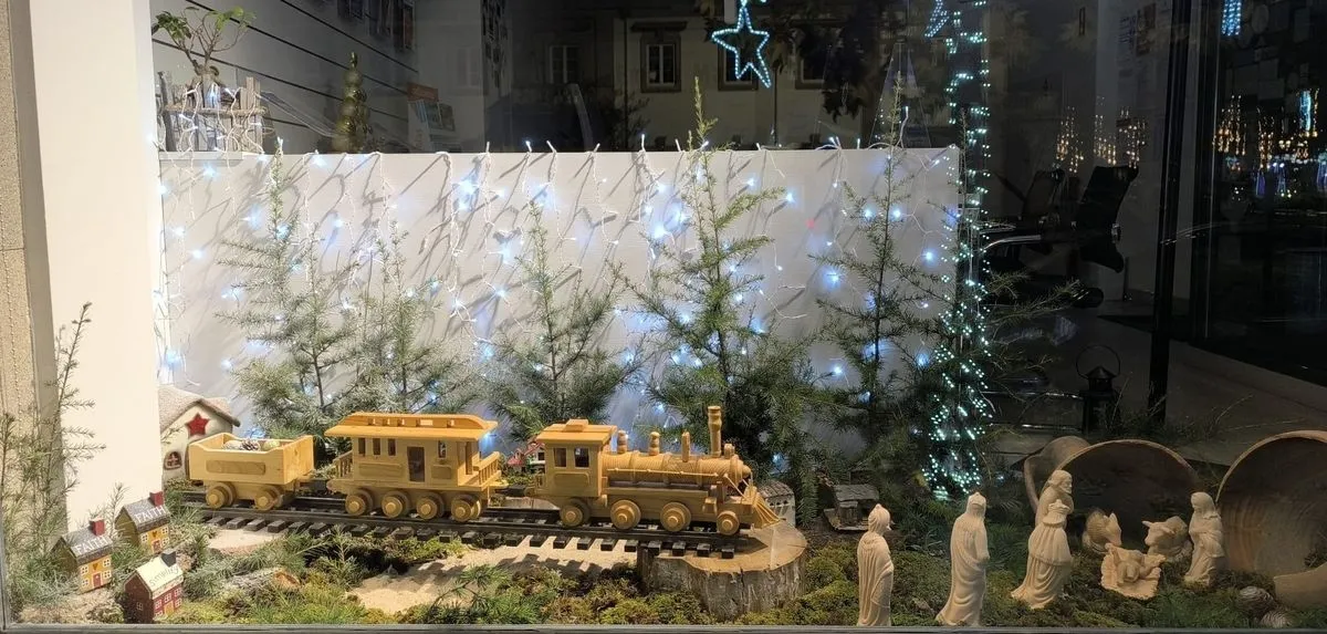 Escaparate comercial navideño, Bragança (Portugal) 