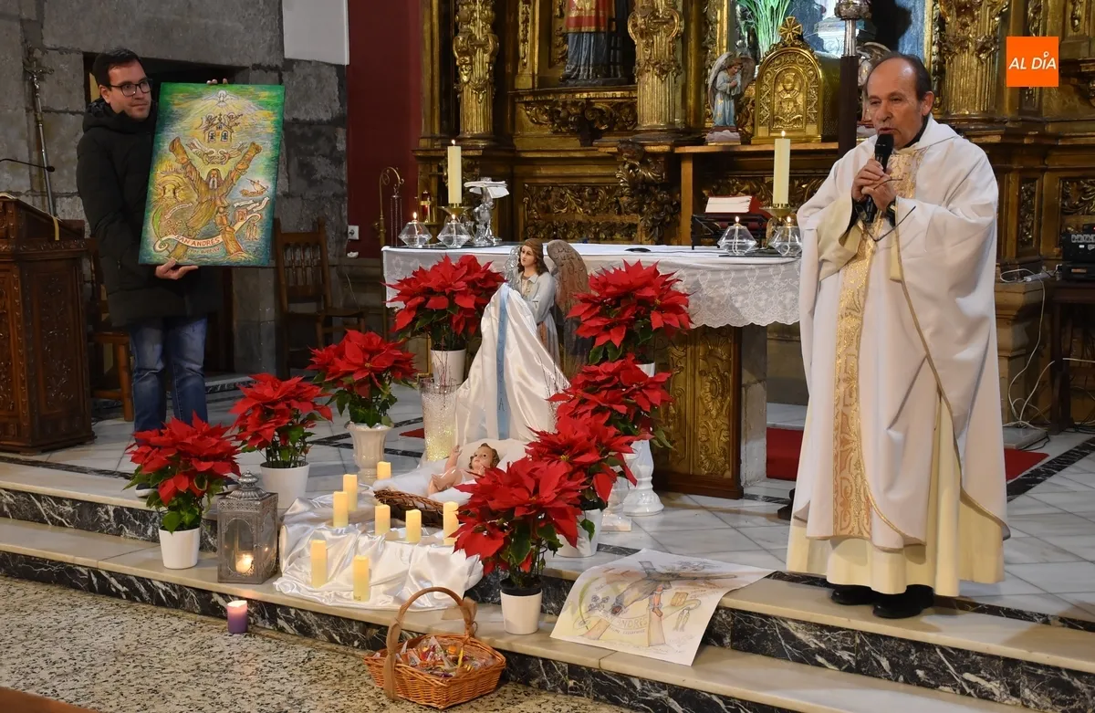 Foto 3 - Tello regala a la Parroquia de San Andr&eacute;s un cuadro de su creaci&oacute;n