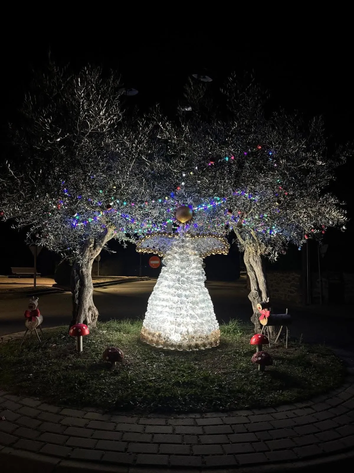 Elementos navideños adornan las calles de Villaseco de los Reyes