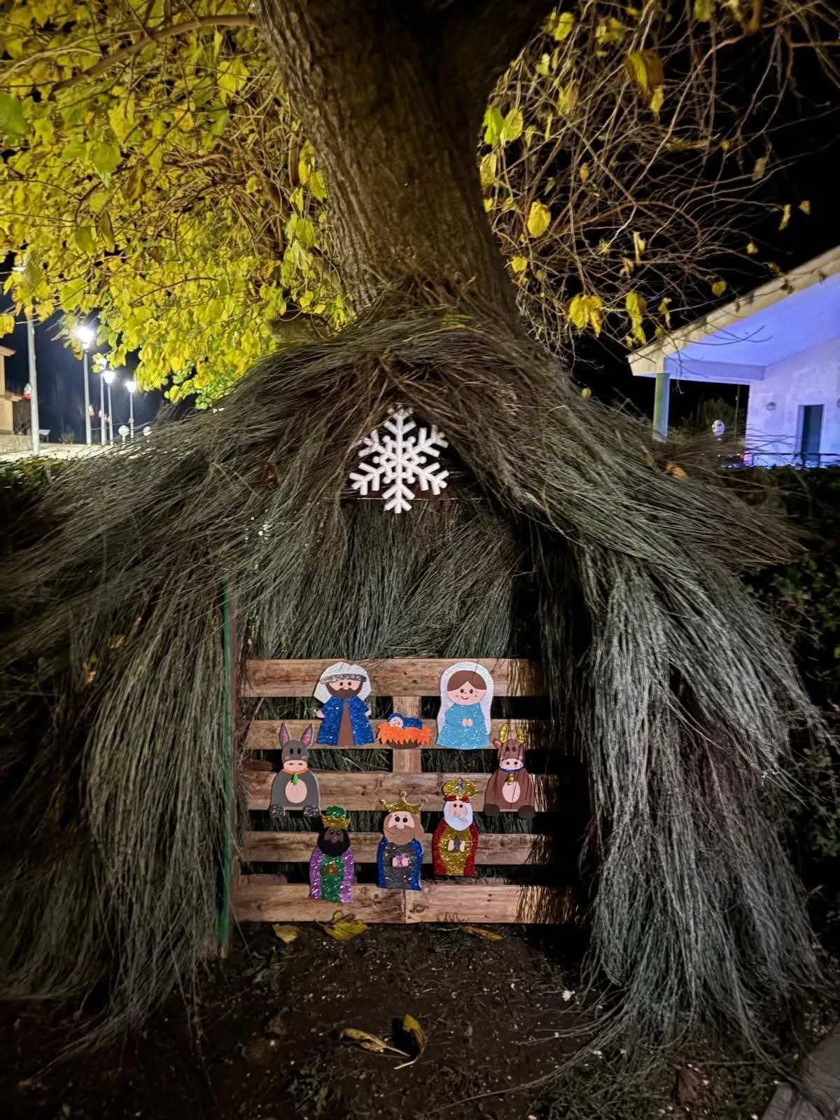 Elementos navideños adornan las calles de Villaseco de los Reyes