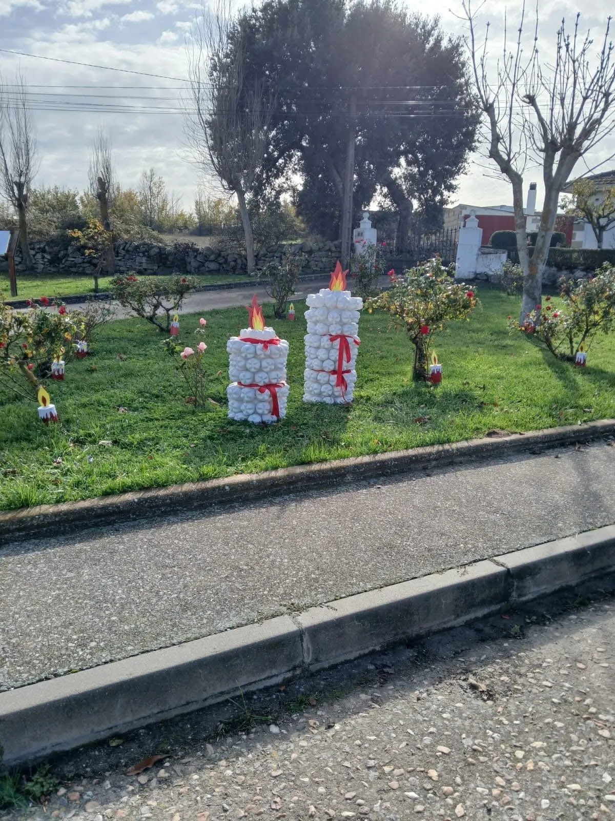 Elementos navideños adornan las calles de Villaseco de los Reyes
