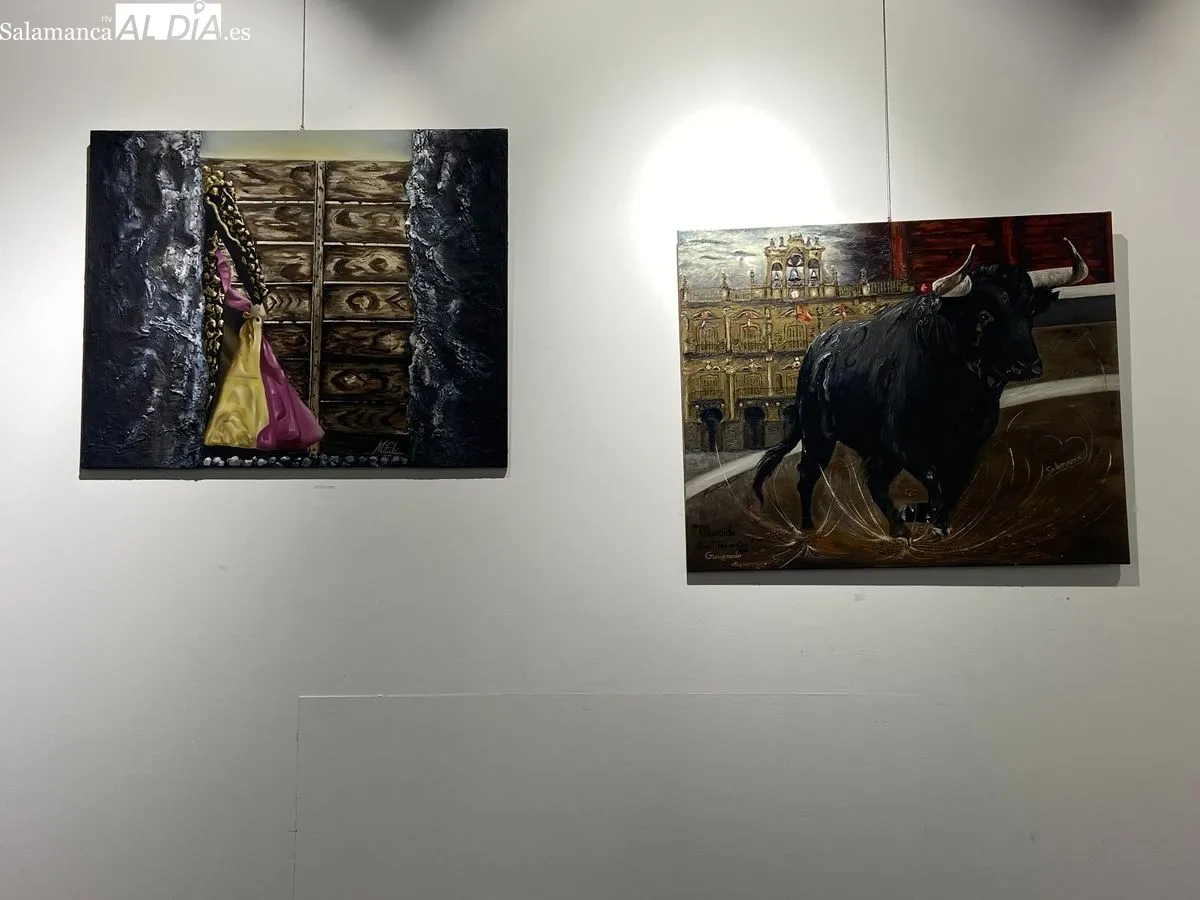 Exposición 'Salamanca taurina y su piedra dorada' de María Zarló en el Palacio de Figueroa. Foto de Miguel González