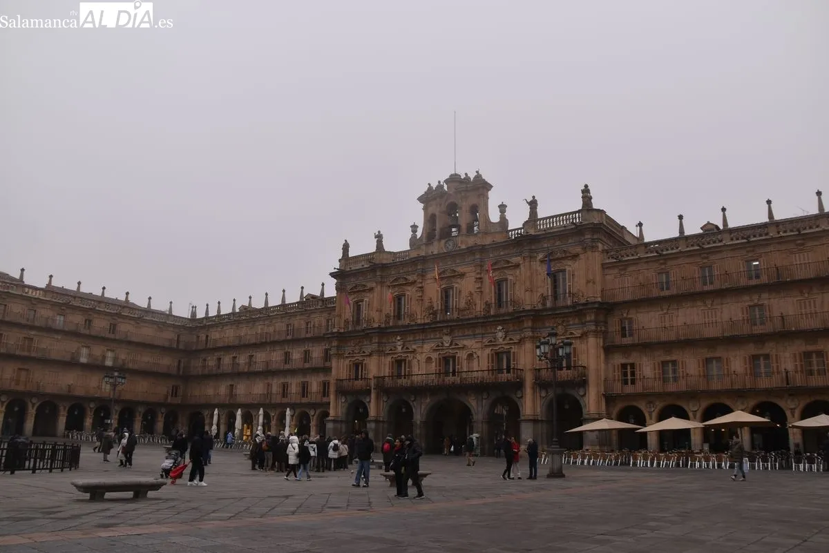 Mañana gélida, este lunes, en Salamanca capital. Foto de Vanesa Martins