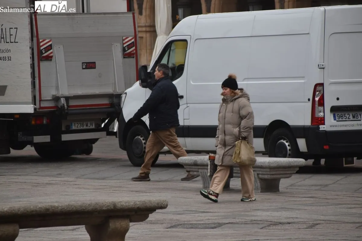Mañana gélida, este lunes, en Salamanca capital. Foto de Vanesa Martins