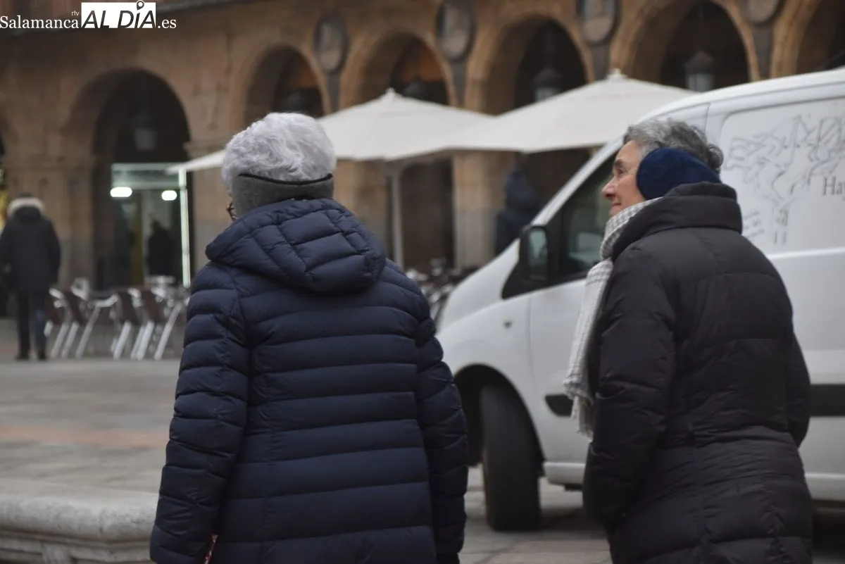 Mañana gélida, este lunes, en Salamanca capital. Foto de Vanesa Martins