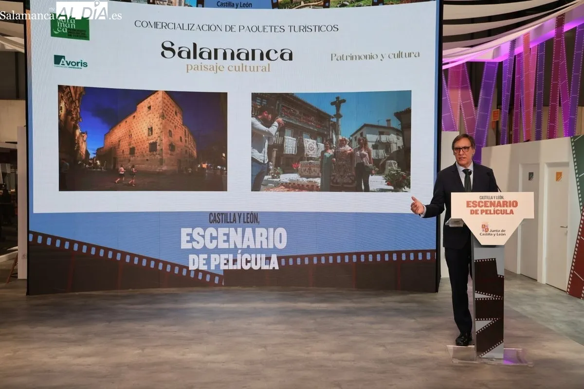 Presentación en Fitur de la oferta turística de la ciudad de Salamanca, a cargo del alcalde Carlos García Carbayo. Foto de David Sañudo