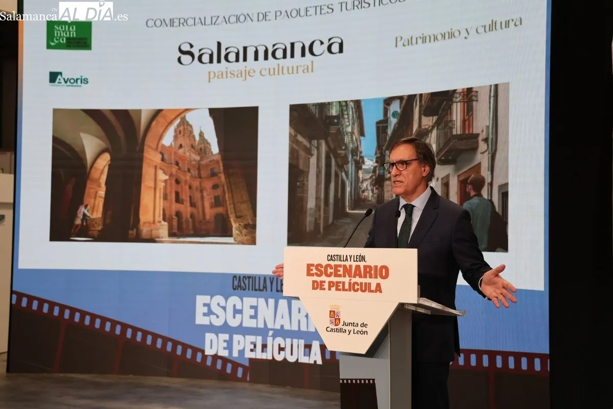 Presentación en Fitur de la oferta turística de la ciudad de Salamanca, a cargo del alcalde Carlos García Carbayo. Foto de David Sañudo