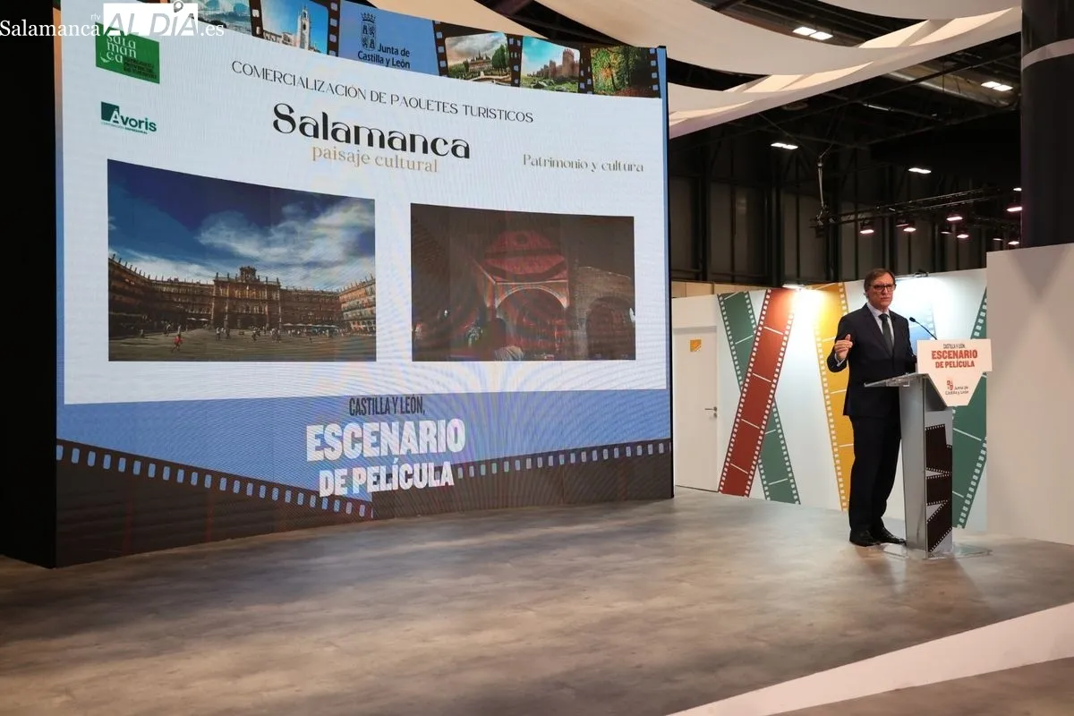 Presentación en Fitur de la oferta turística de la ciudad de Salamanca, a cargo del alcalde Carlos García Carbayo. Foto de David Sañudo