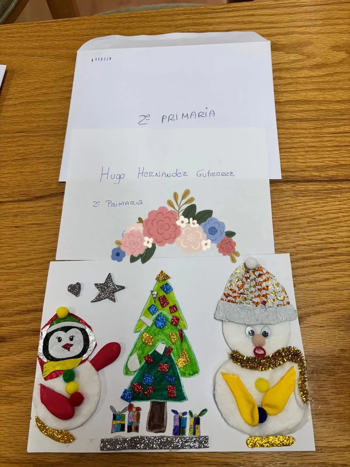 Foto 2 - Hugo Hern&aacute;ndez, Hugo Chamoso y Lucia del Rey, ganadores del tradicional concurso de postales navide&ntilde;as de Villoria