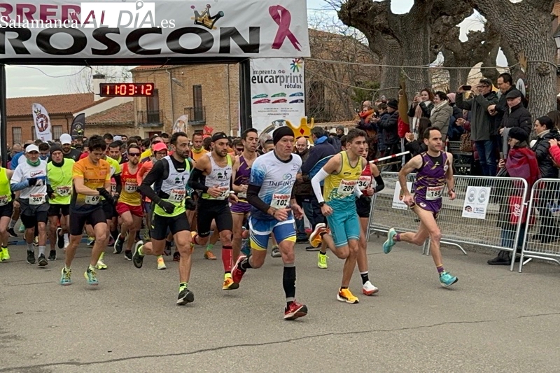 Juan Bueno y Andrea Jaén coronan una festiva y multitudinaria XII Carrera del Roscón de Paradinas, solidaria con Pyfano