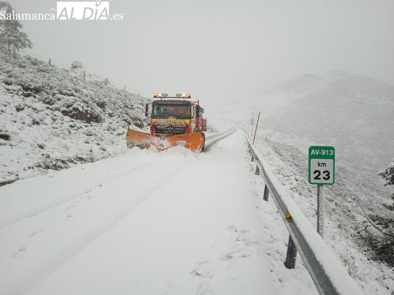 Cortes de trafico por la nieve en Salamanca