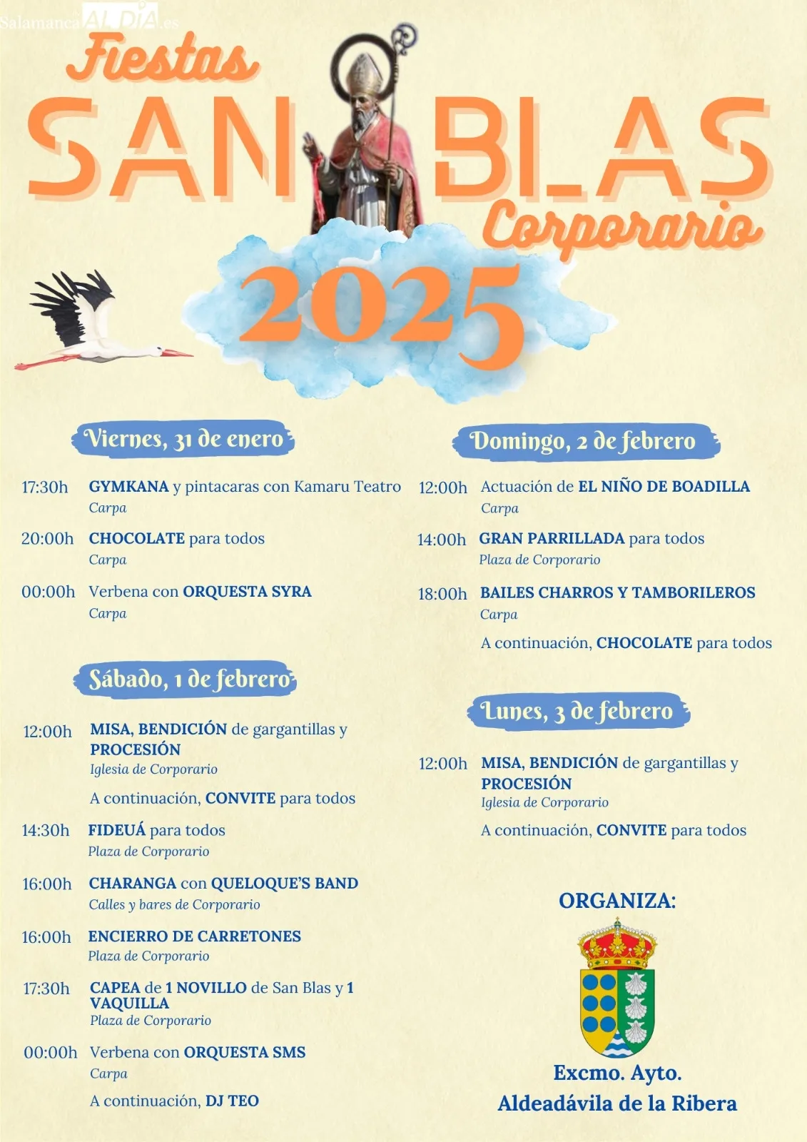 Cartel de las fiestas de San Blas en Corporario / CORRAL 