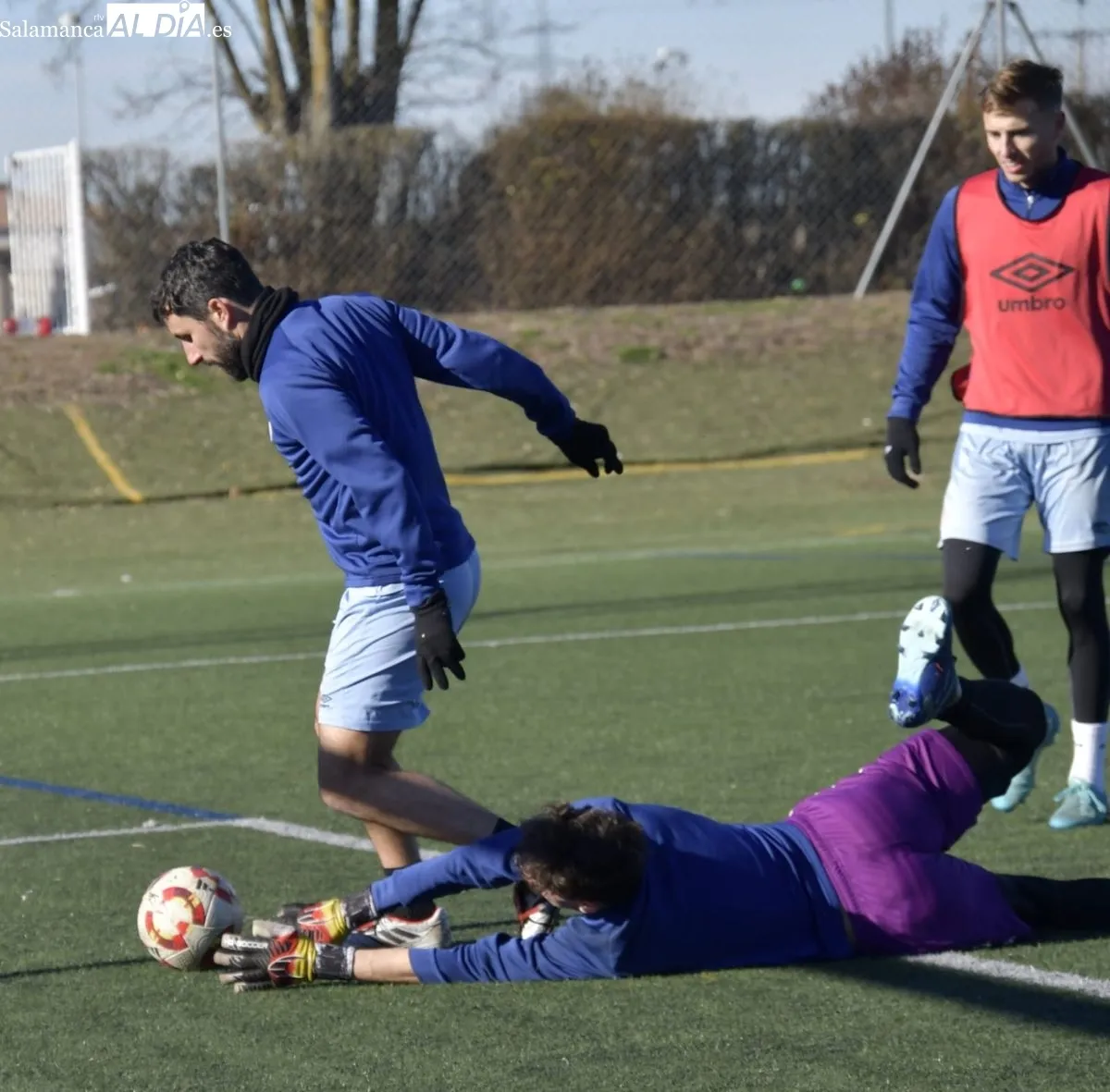 Entrenamiento del Salamanca UDS, esta mañana, en el Tori