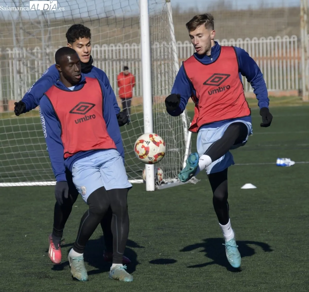 Entrenamiento del Salamanca UDS, esta mañana, en el Tori