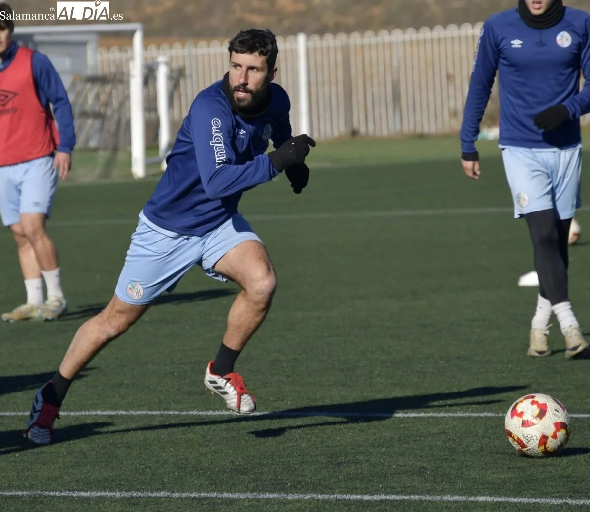 Entrenamiento del Salamanca UDS, esta mañana, en el Tori