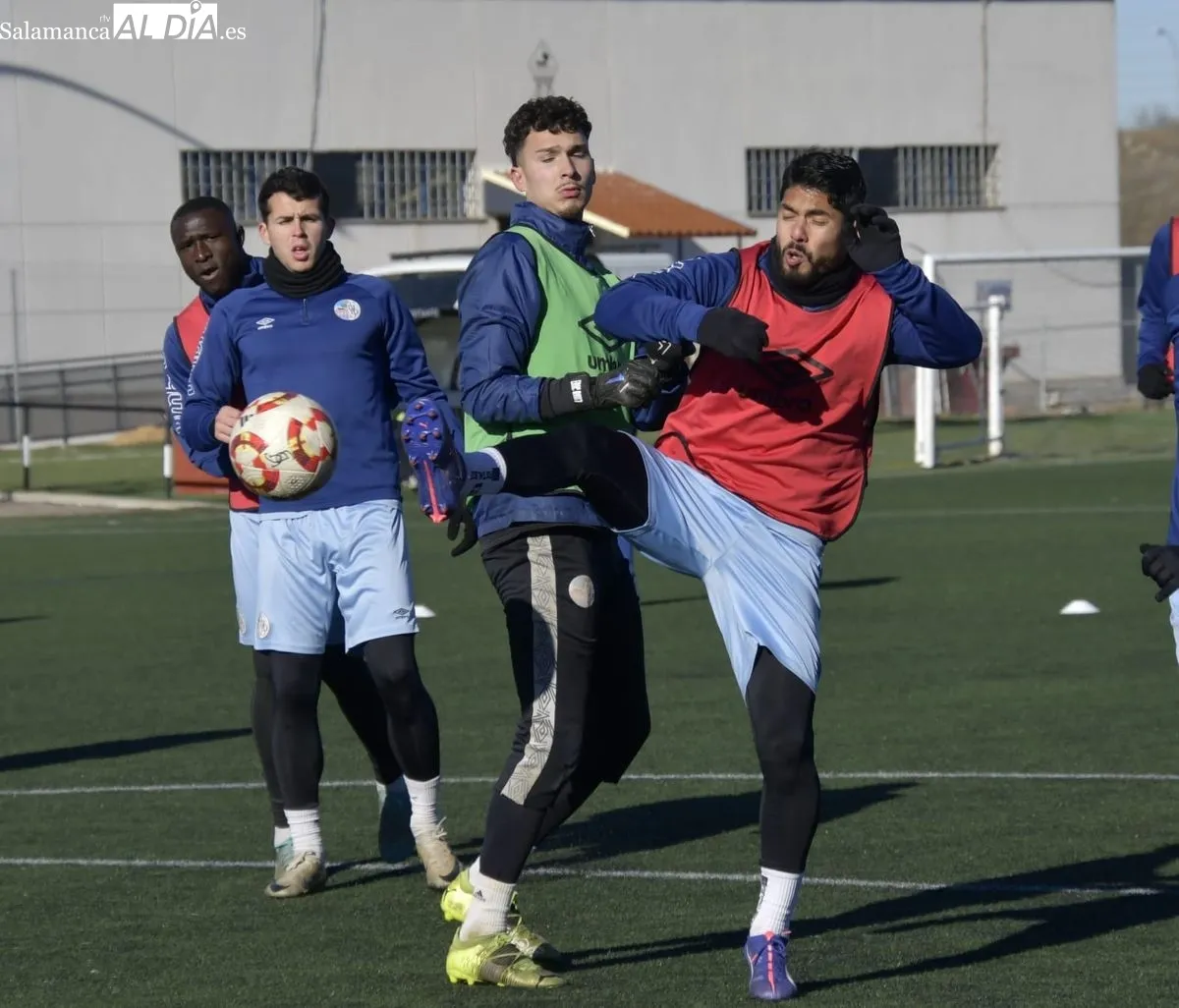 Entrenamiento del Salamanca UDS, esta mañana, en el Tori