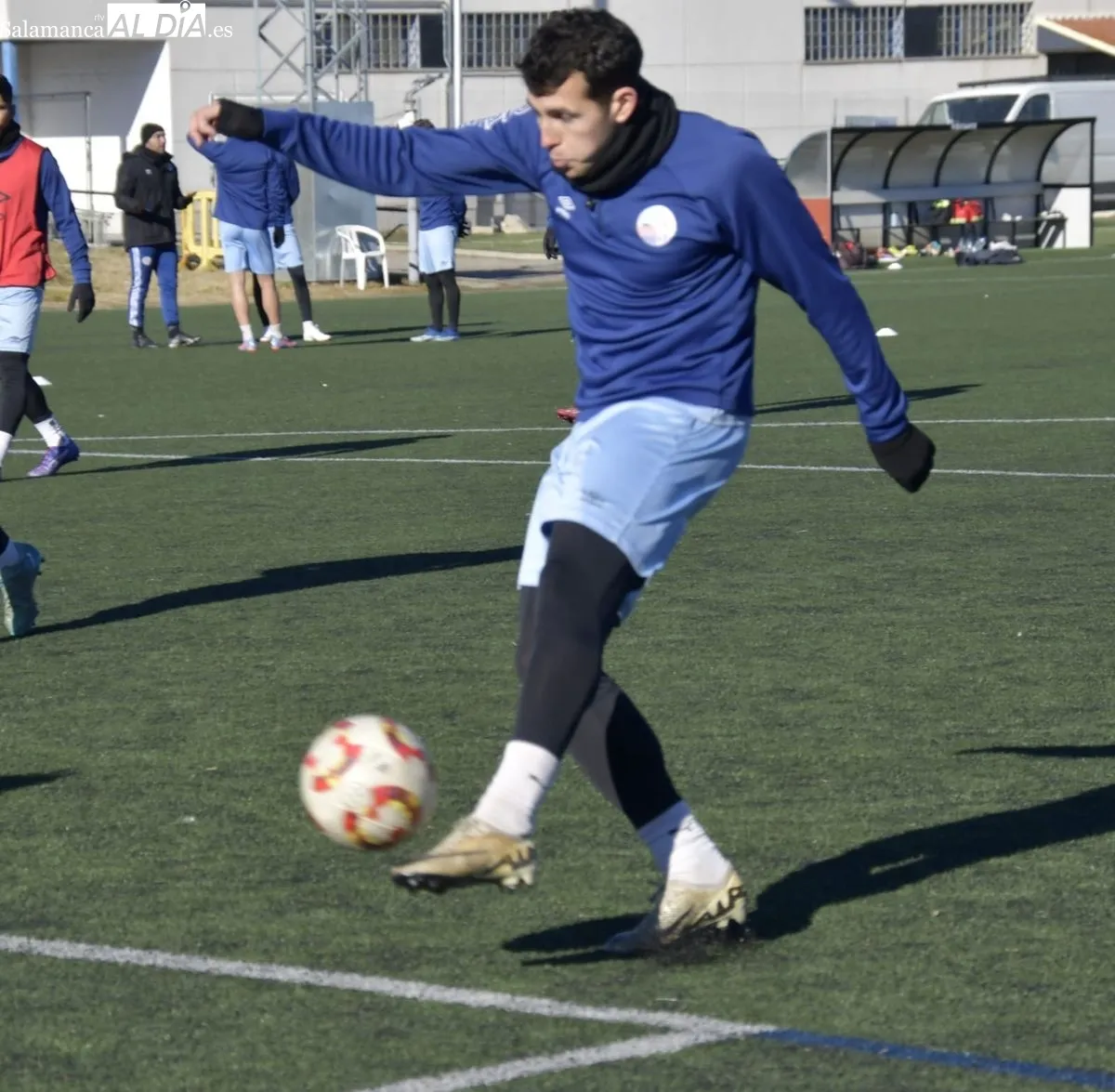 Entrenamiento del Salamanca UDS, esta mañana, en el Tori