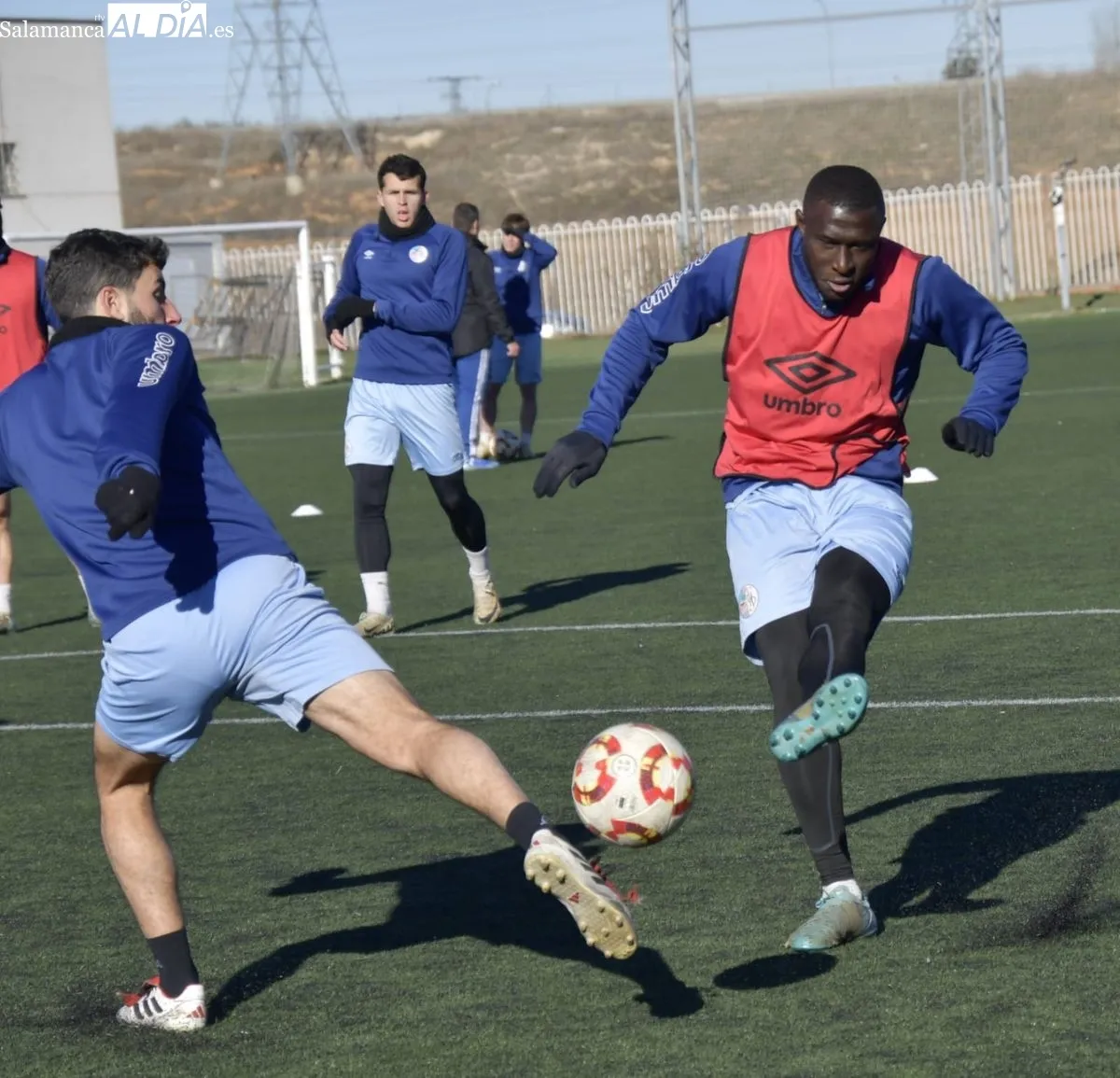 Entrenamiento del Salamanca UDS, esta mañana, en el Tori