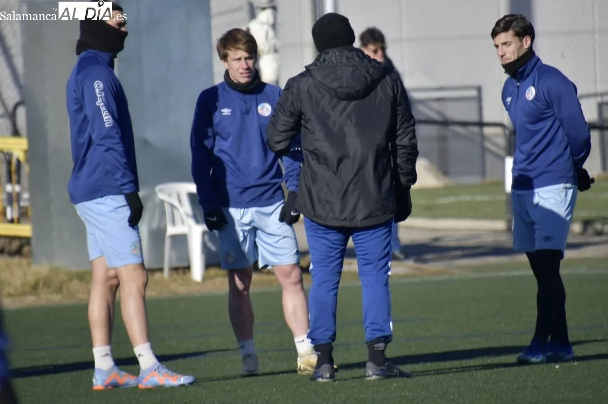 Entrenamiento del Salamanca UDS, esta mañana, en el Tori