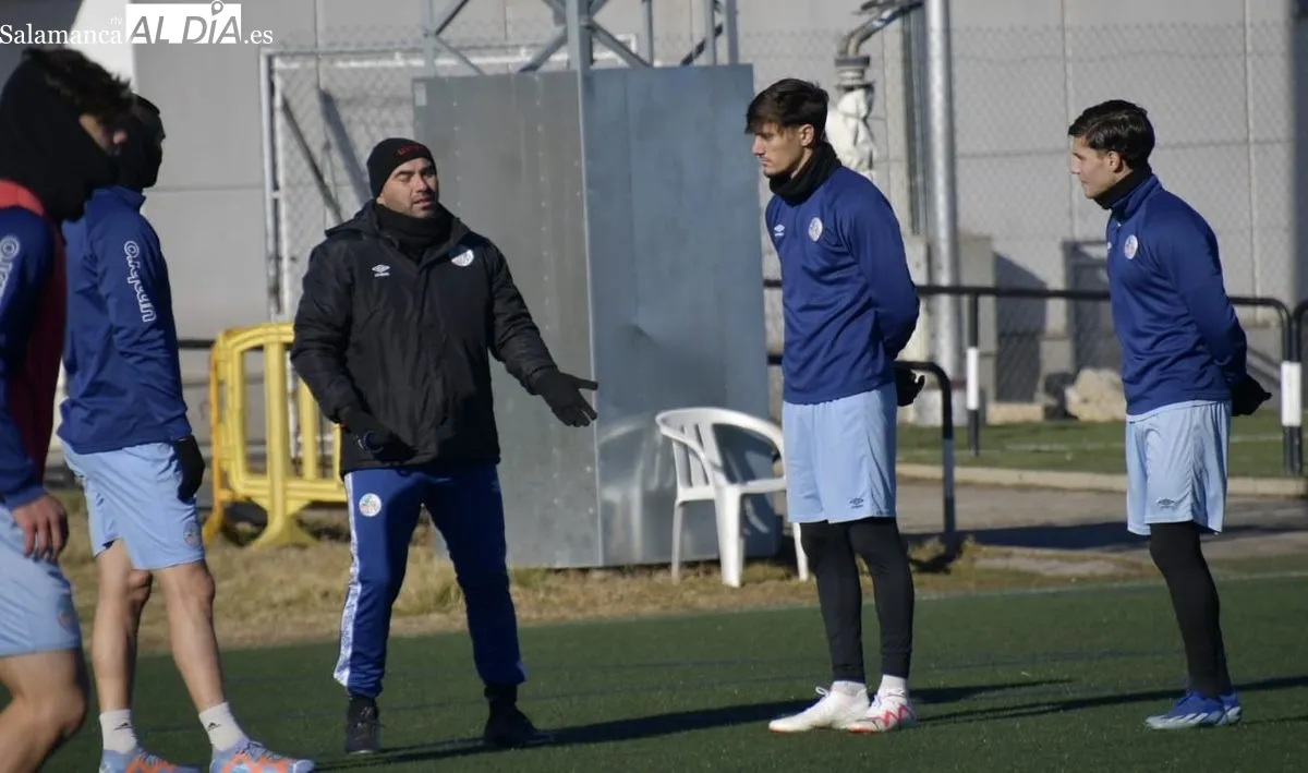 Entrenamiento del Salamanca UDS, esta mañana, en el Tori