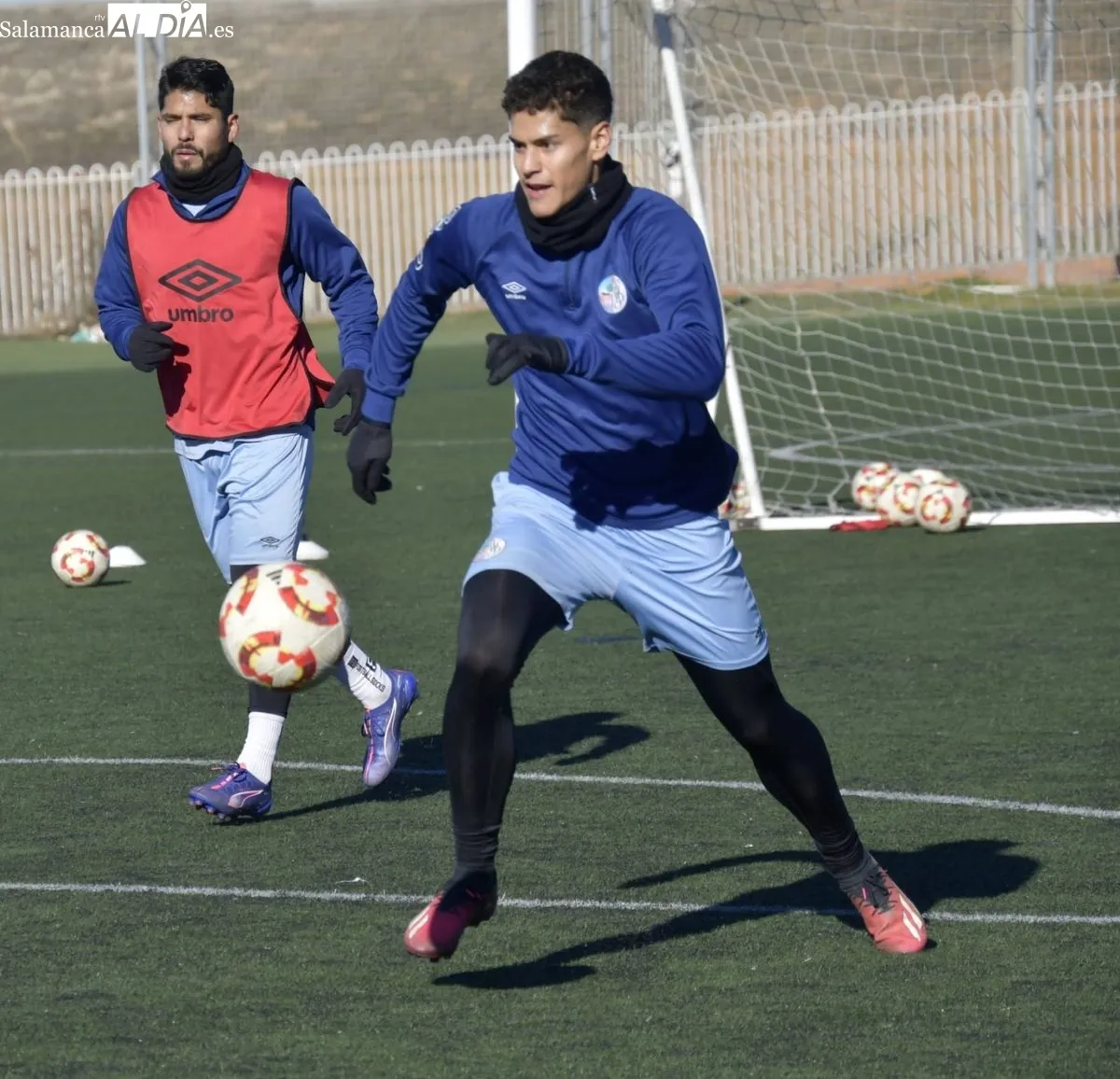 Entrenamiento del Salamanca UDS, esta mañana, en el Tori