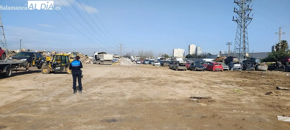 Policías locales de Salamanca en labores de ayuda en Benetúser (Valencia) 