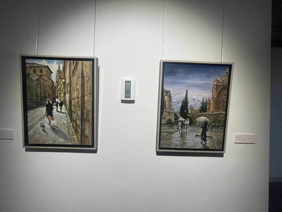 Inauguración de la muestra 'De Madrid a Salamanca. Entre dos aguas, de Antonio Varias, con la que la Diputación inicia el calendario expositivo de 2025 en la Torre de los Anaya