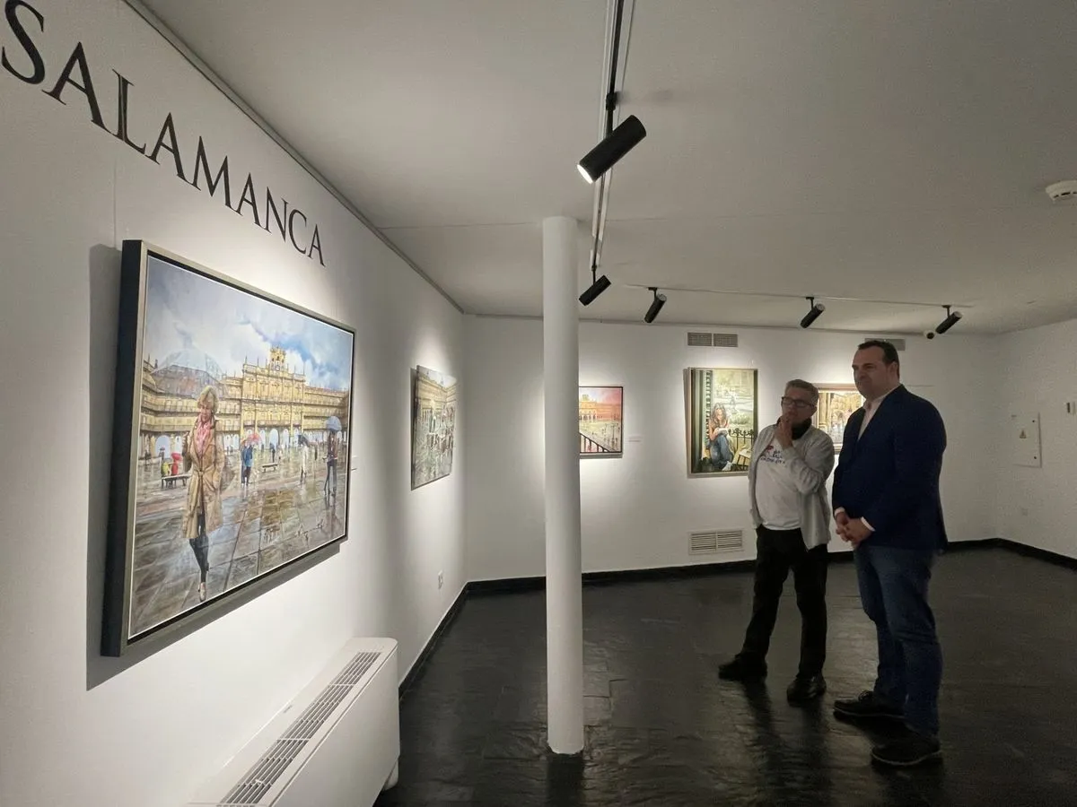 Inauguración de la muestra 'De Madrid a Salamanca. Entre dos aguas, de Antonio Varias, con la que la Diputación inicia el calendario expositivo de 2025 en la Torre de los Anaya