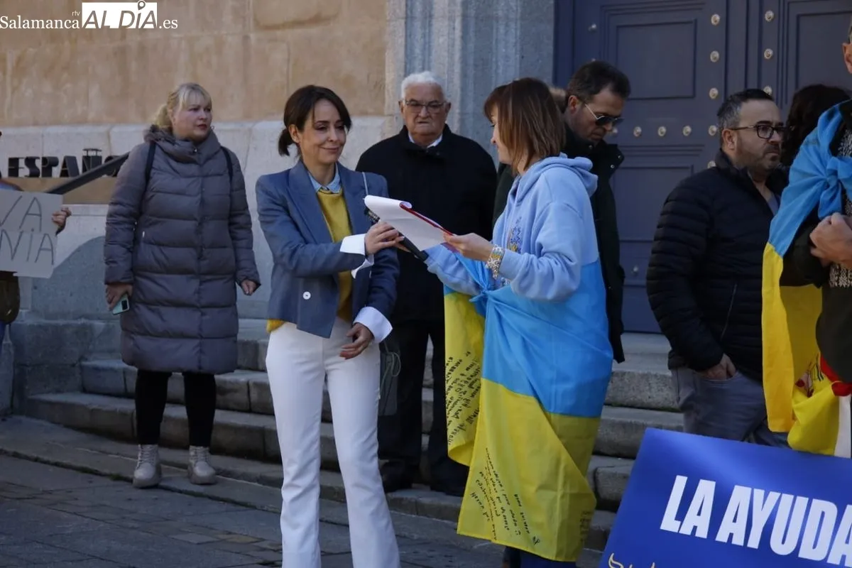 Salamanca recuerda a Ucrania en el tercer aniversario desde que estalló la guerra | FOTOS: David Domínguez