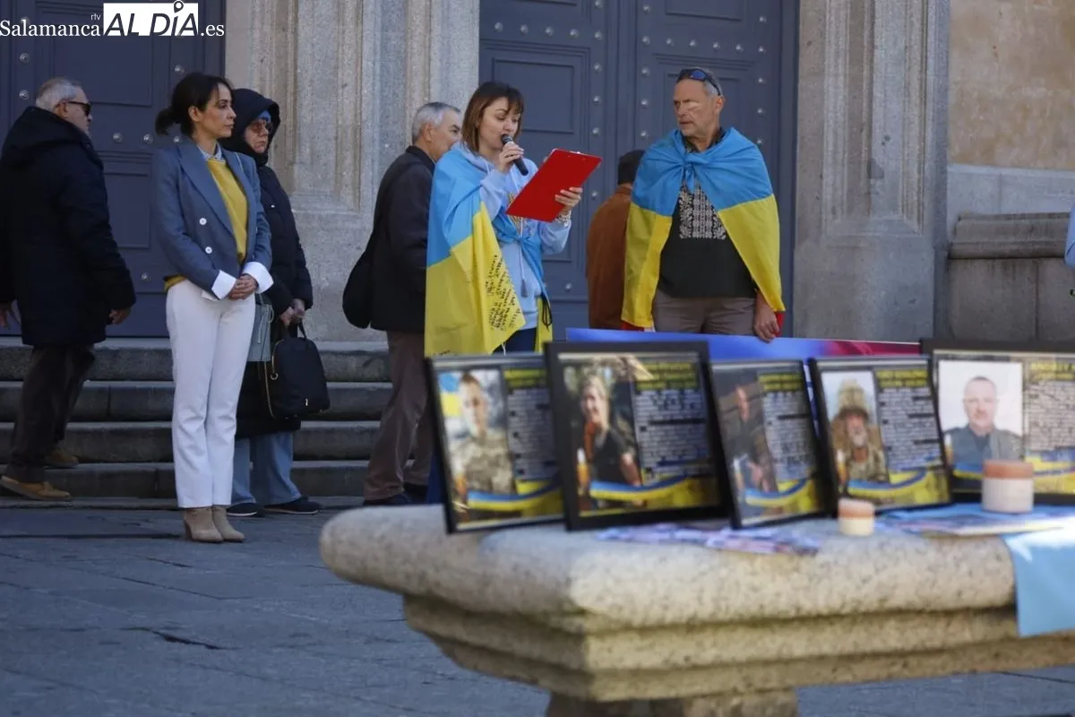 Salamanca recuerda a Ucrania en el tercer aniversario desde que estalló la guerra | FOTOS: David Domínguez