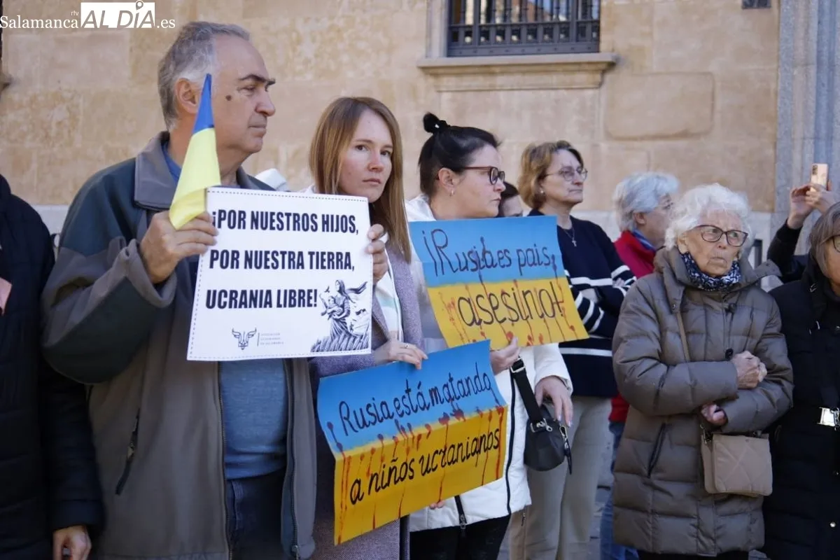 Salamanca recuerda a Ucrania en el tercer aniversario desde que estalló la guerra | FOTOS: David Domínguez