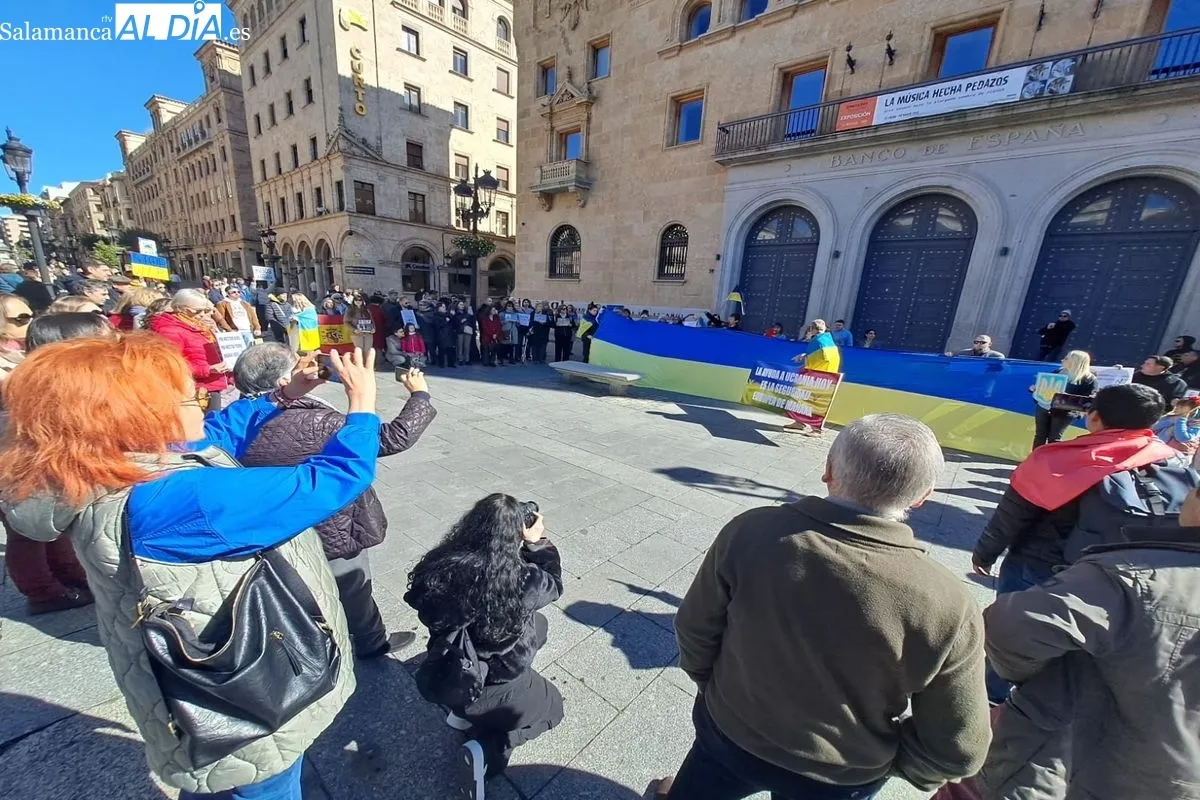Salamanca recuerda a Ucrania en el tercer aniversario desde que estalló la guerra | FOTOS: David Domínguez