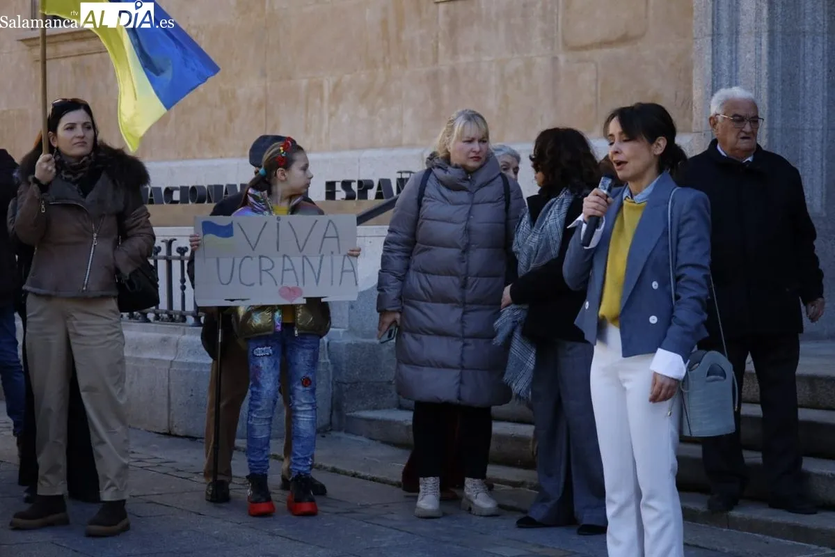 Salamanca recuerda a Ucrania en el tercer aniversario desde que estalló la guerra | FOTOS: David Domínguez