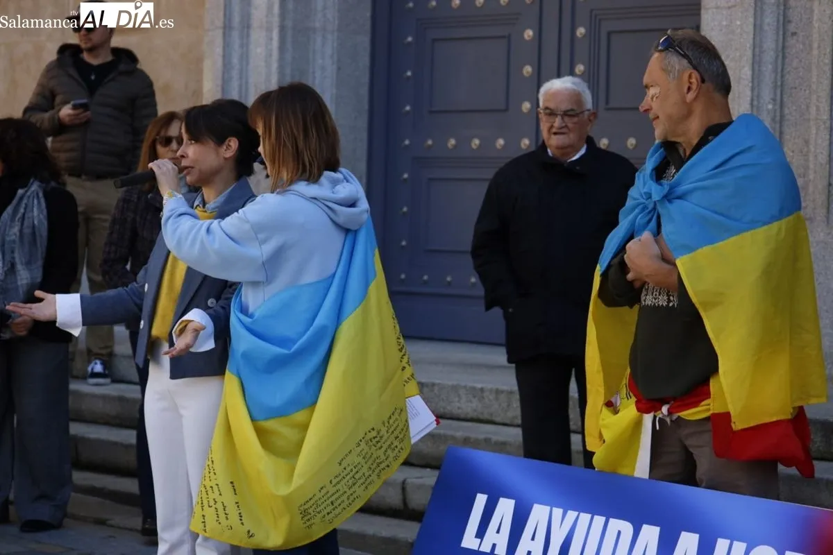 Salamanca recuerda a Ucrania en el tercer aniversario desde que estalló la guerra | FOTOS: David Domínguez