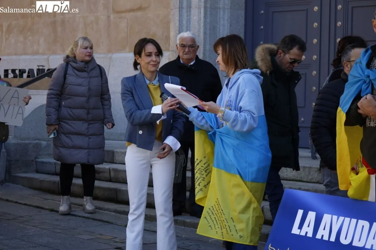 Salamanca recuerda a Ucrania en el tercer aniversario desde que estalló la guerra | FOTOS: David Domínguez