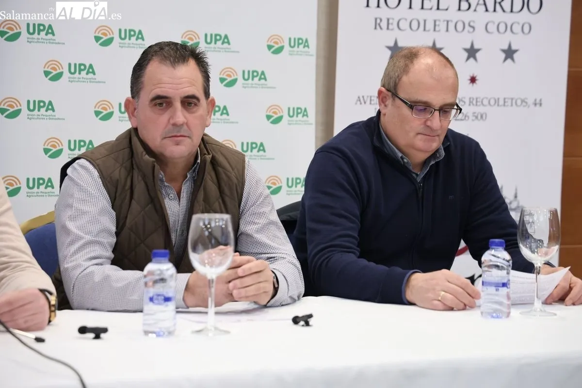 Rueda de prensa, este viernes, de las tres organizaciones agrarias, Asaja, COAG y UPA, en Salamanca. Foto de David Sañudo