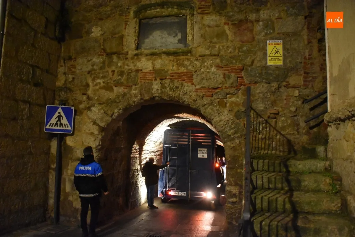 Foto 4 - El caballo del preg&oacute;n se salva por los pelos de quedar encajado en la b&oacute;veda de la Puerta del Sol