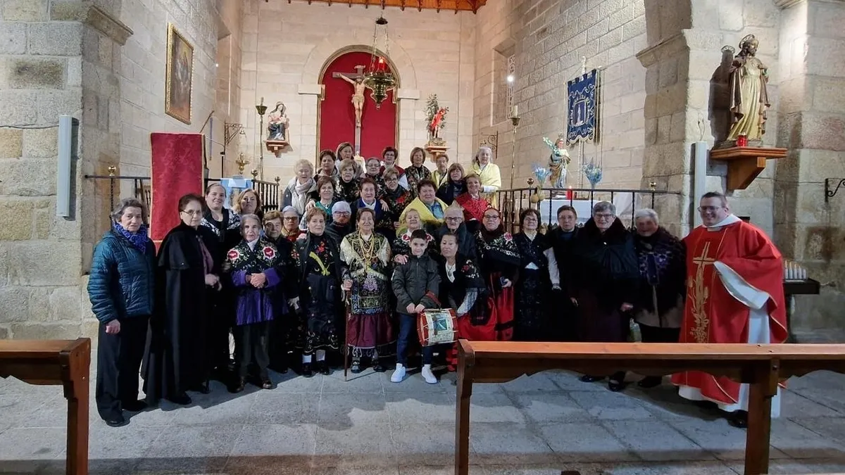 Celebración de de la fiesta de las águedas en Mieza 