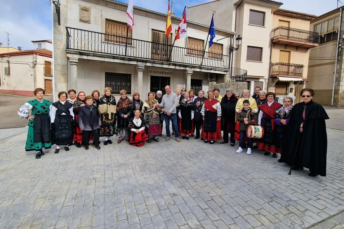 Celebración de de la fiesta de las águedas en Mieza 