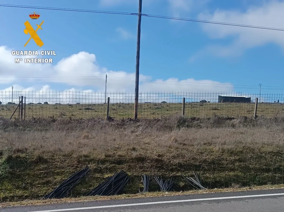 Furgoneta y cable sustraído por los detenidos / GUARDIA CIVIL 